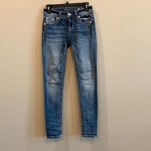 Miss Me, blue denim jeans, skinny fit, like new, size 24, inseam 30